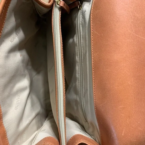 Brahmin Jacquelyn Tan Brown Embossed Leather Shoulder Bag
